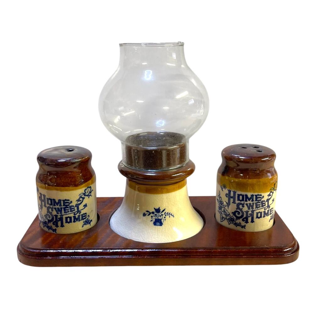 Vintage 1986 Emson Home Sweet Home Salt Pepper Lantern Set NIB